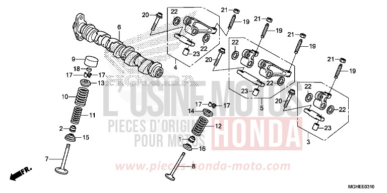 CAMSHAFT/VALVE (REAR) for VFR1200X Dual Clutch CANDY PROMINENCE RED (R342) from 2014